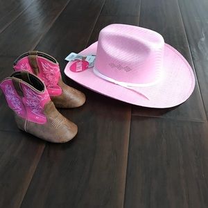 Toddler Girl Cowboy Hat&Boots. Size 12-18 month